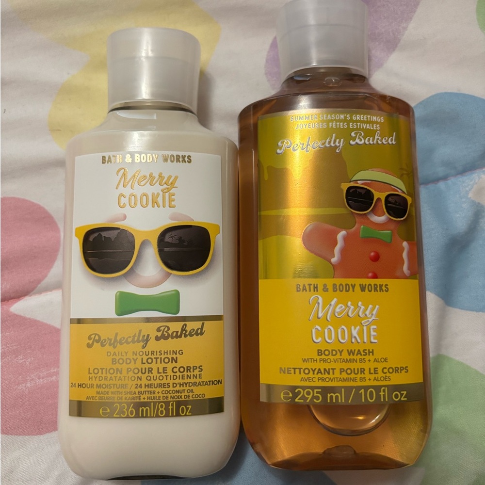 🎄🍪 Bath & Body Works Merry Cookie Body Wash & Lotion Set 🍪✨